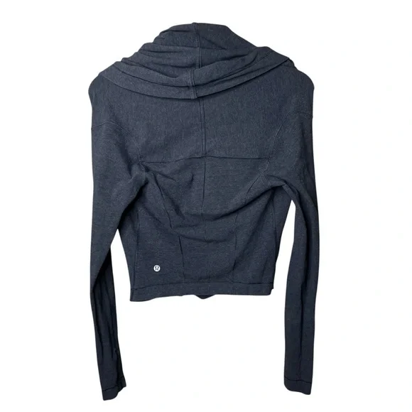 lululemon Iconic Wrap Sweater Heather Black Sz 4 - Picture 6 of 10